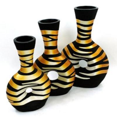  Vase guitare en terre cuite tigrée - 65 cm