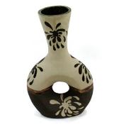  Vase guitare en terre cuite sable et palmiers - 67 cm 