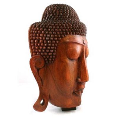 Masque de bouddha en bois -  40 cm  