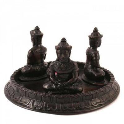  Bougeoir 3 Bouddhas en méditation