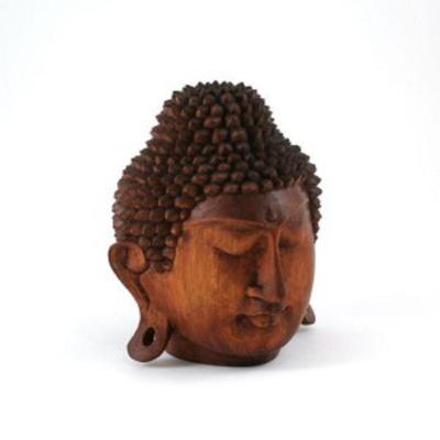 Tête de bouddha en bois - 15 cm   